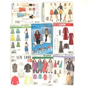 M-XL Sewing Pattern Lot of 8 Pattern Bundle